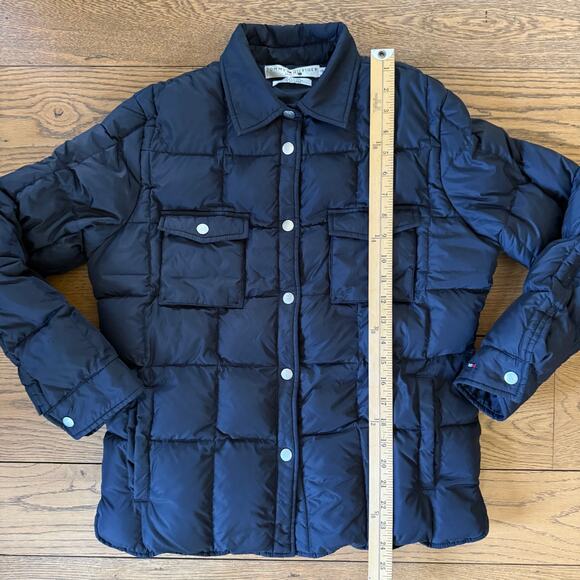 Y2K Tommy Hilfiger Jeans Navy Down Puffer Jacket Coat Mens Small Retro Patriotic - Picture 10 of 10